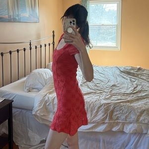 Free people deep coral pink dress